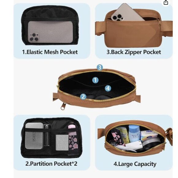 Waist Pack For Running Fanny Pack For Women And Men Crossbody Belt Bag Bum Bag - Picture 4 of 12